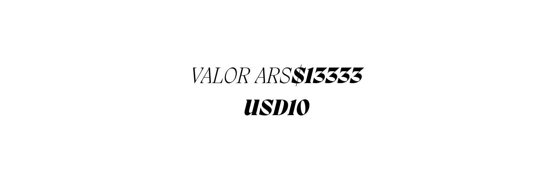 valor ars 13333 usd10